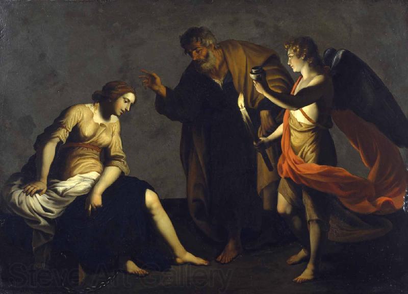 Alessandro Turchi Saint Agatha Attended by Saint Peter and an Angel in Prison